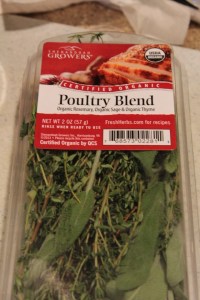 I had these leftover from Thanksgiving so I used them. Dried herbs would work fine too. 