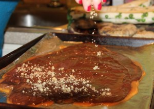 Sprinkle on nuts, sprinkles, a little sea salt if you wish. 