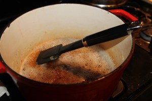 Carefully stir in vanilla. It will pop and fizz at you. 