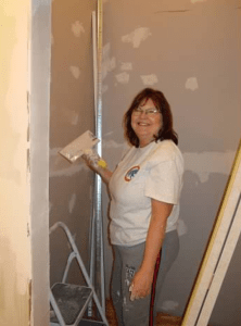 My mom - the do anything lady! She helped with drywall, mudding, you name it!